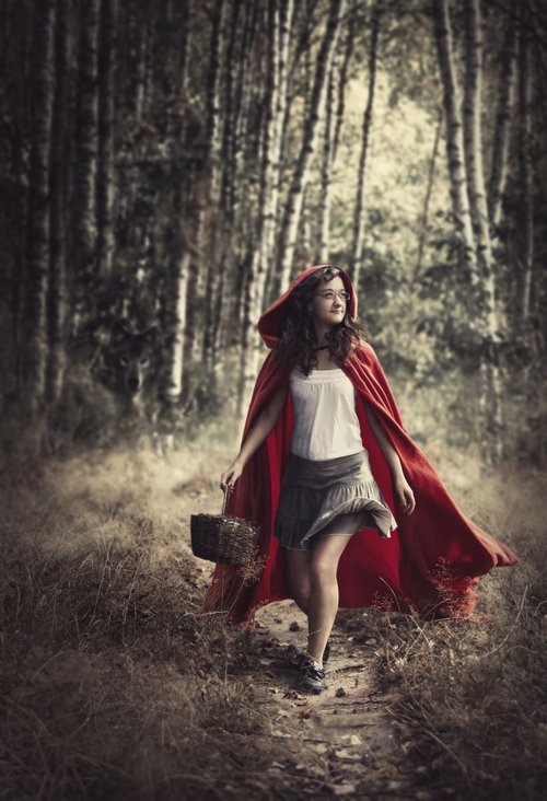 Fine Art Photography Print, Red Riding Hood, Fantasy Giclee Print, Limited Edition of 25 by Zuzana Uhlíková
