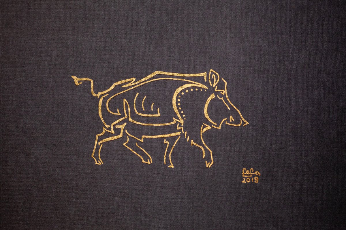 Running boar by Fefa Koroleva