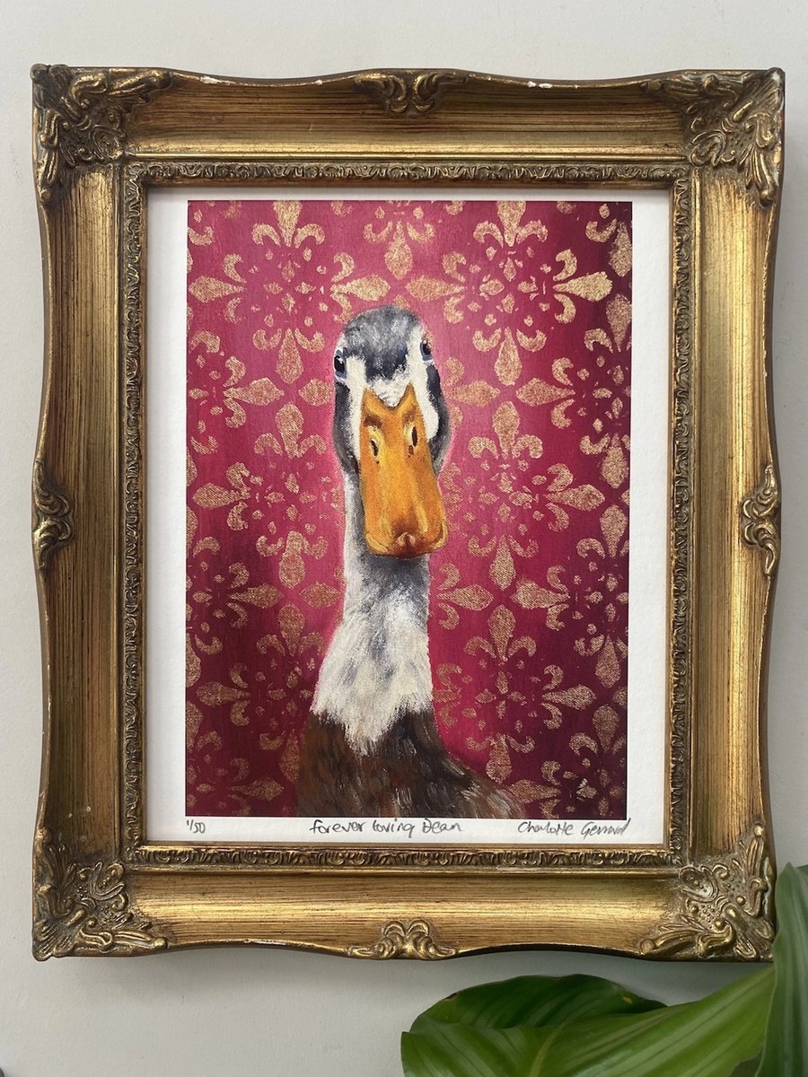 Expressive Animal Print By Charlotte Gerrard, 8 X 10, Forever Loving Dean, Original Artwork