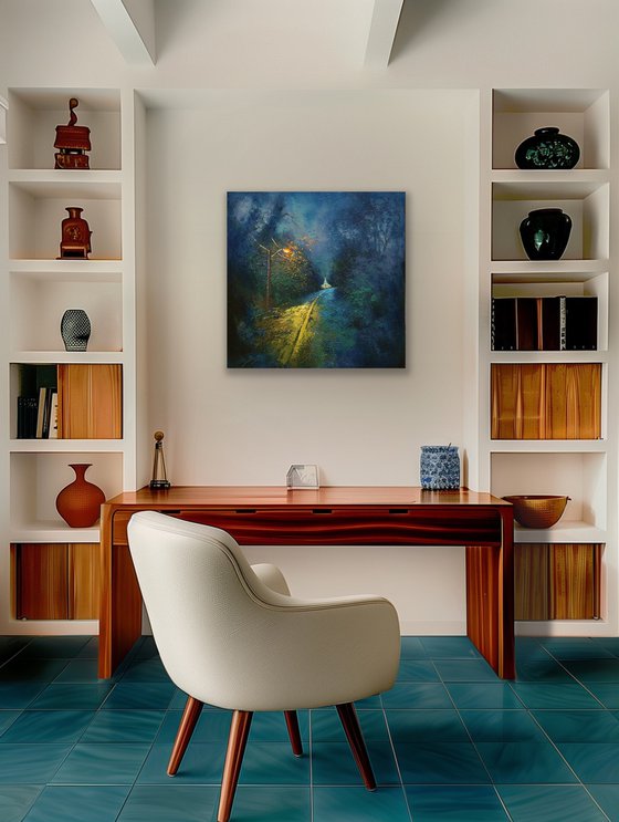 Blue Rain and White Church