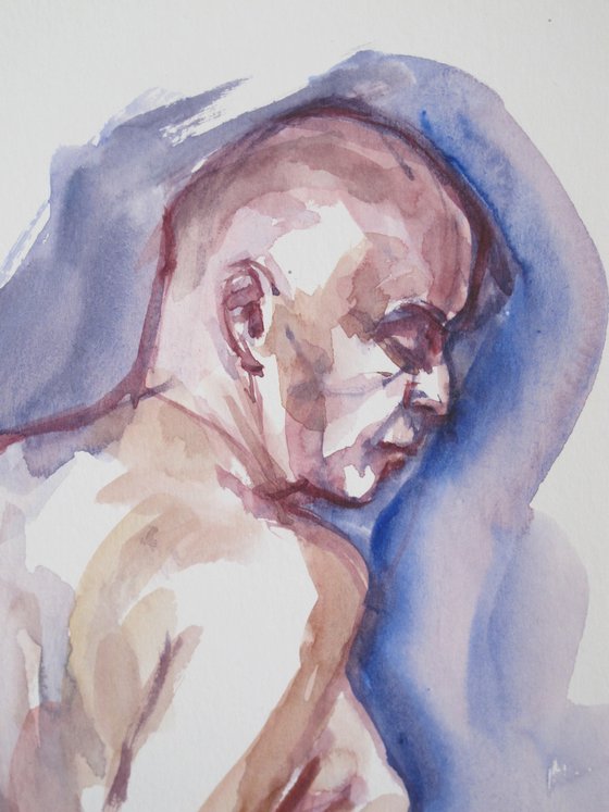 Seated male nude