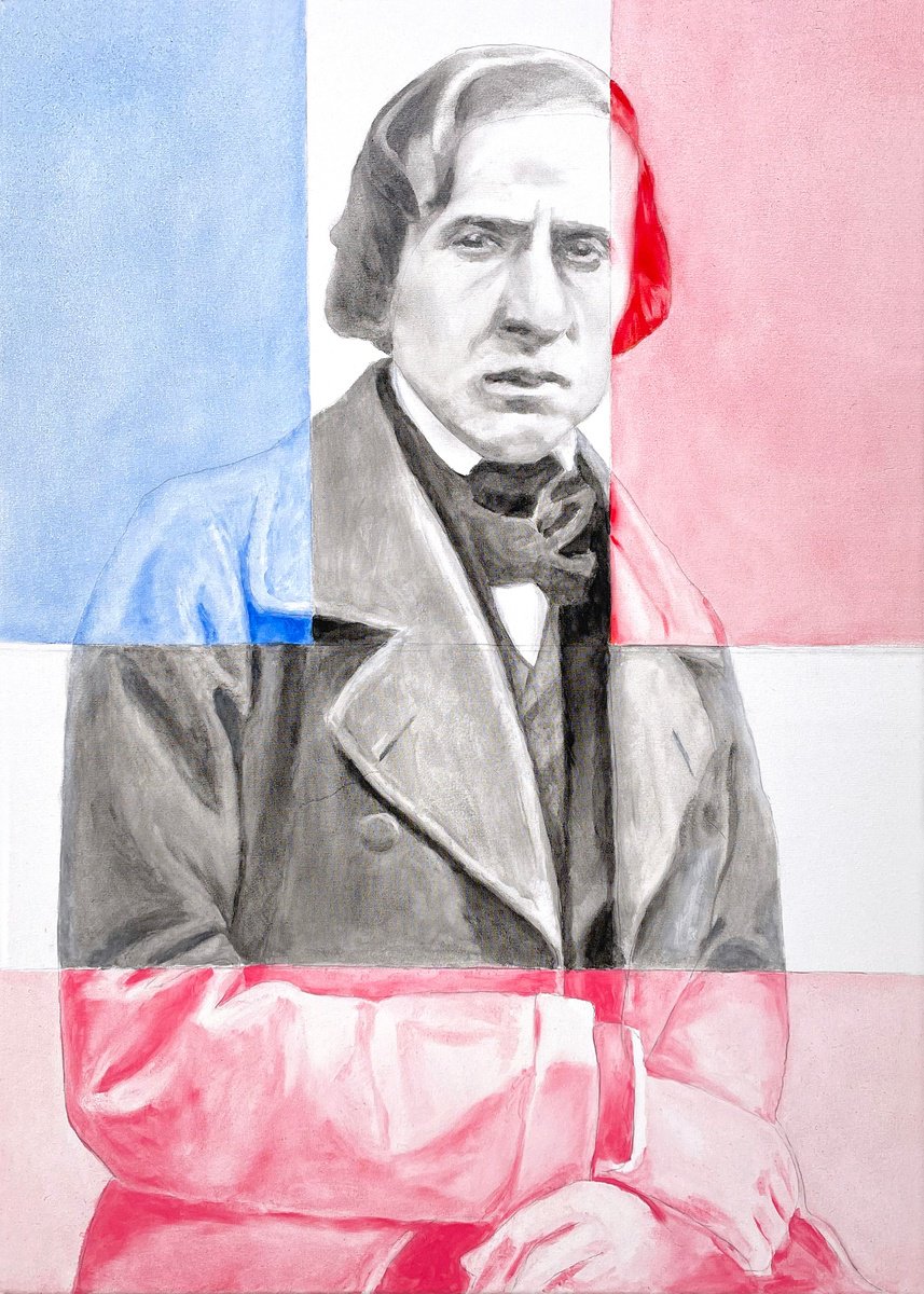 Between Poland and France. Chopin  70 x 50 cm. by MOUSSIN IRJAN