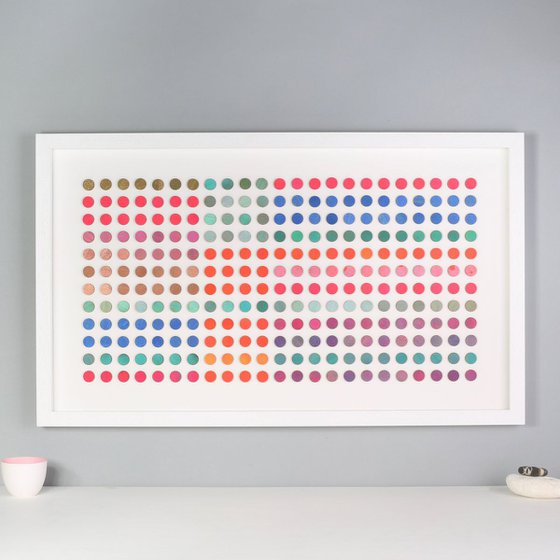 Grid Of Dots Orange and Blue
