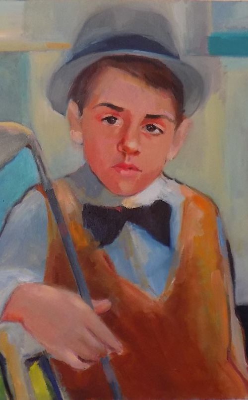 boy in hat by Anna  Wojciechowska