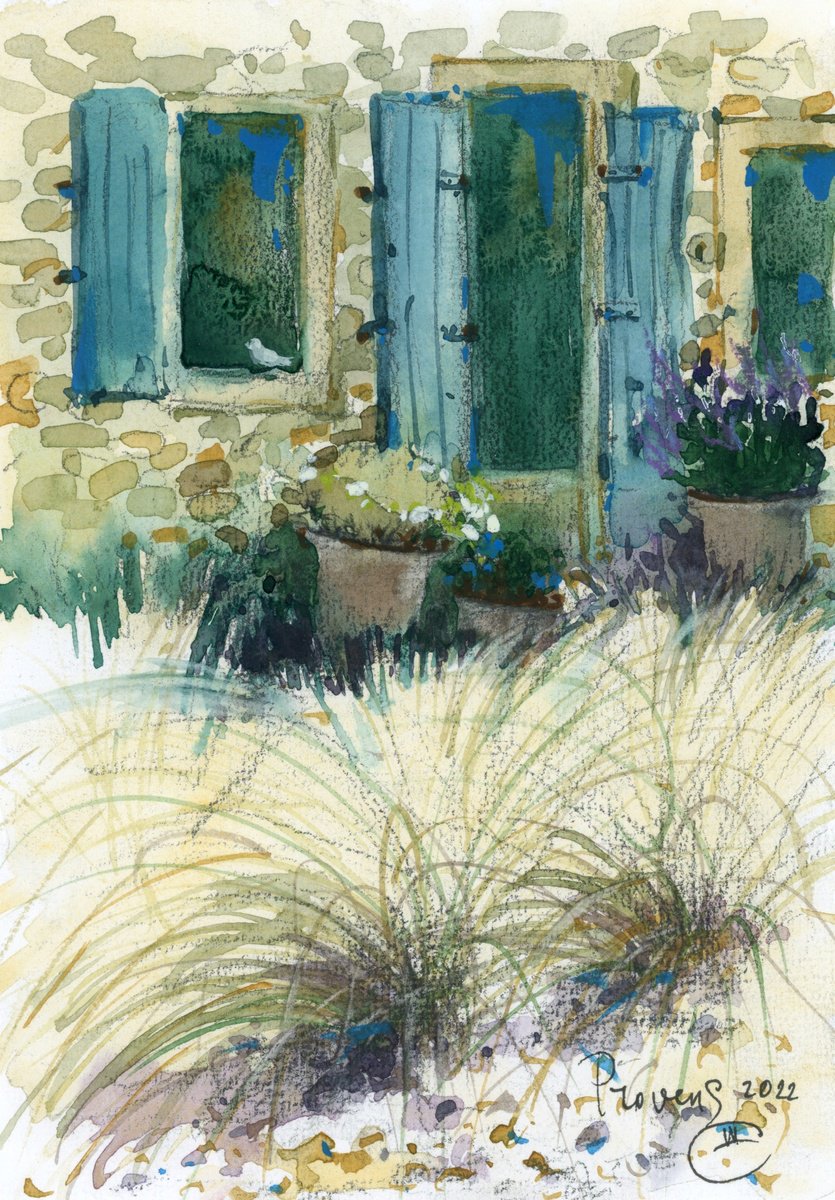 Provencal Courtyard. Small Provencal village by Tatyana Tokareva