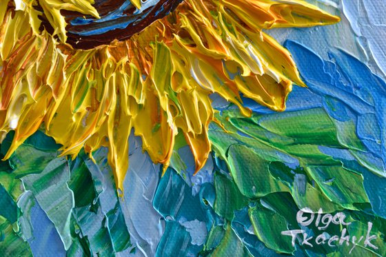 Sunflower - Impasto Yellow Flower