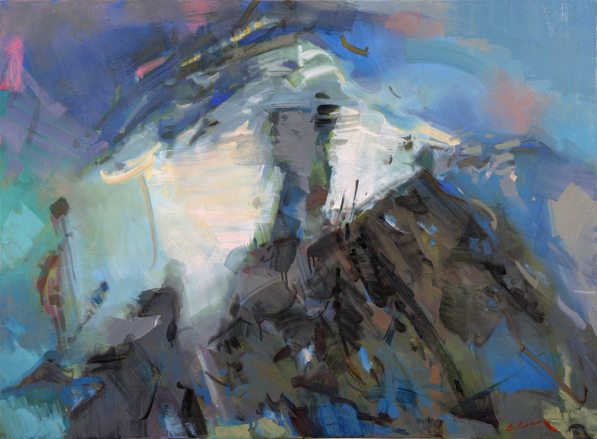 Expressive Oil Painting , Peak, By Eugene Segal, 43 X 31, Artwork For Sale On Artfinder