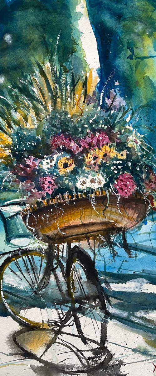 the flowers bike at the. avenue New York by Yossi Kotler