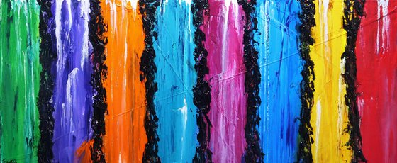 Colour Form 240cm x 100cm Colourful Textured Abstract Art