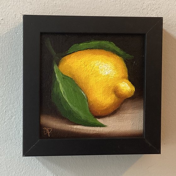 Little leafy lemon still life