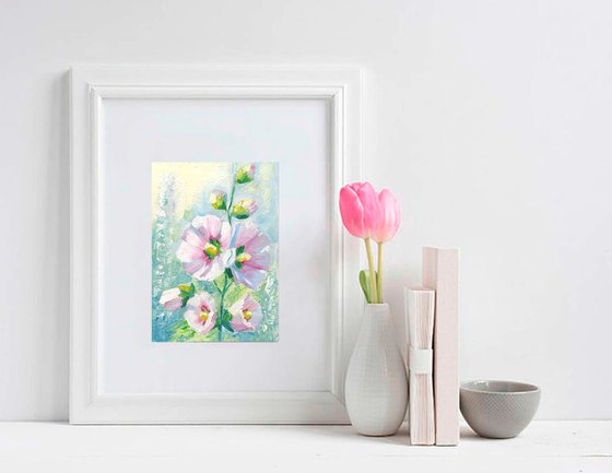 Mallow flowers painting