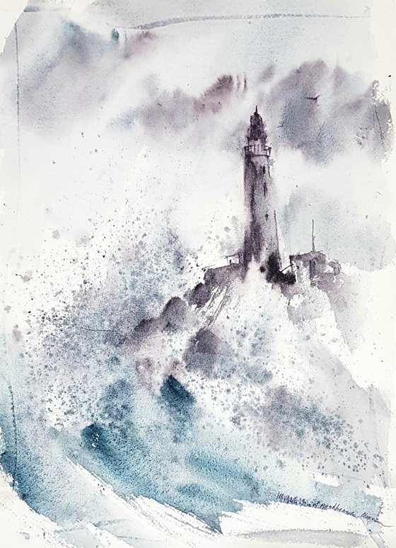 Lighthouse. Sea. Element.