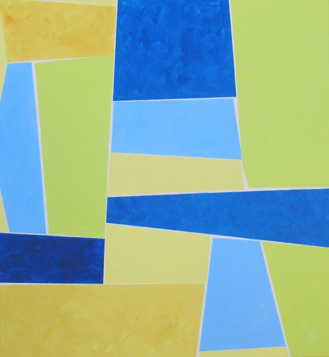 Abstract Acrylic Painting By Megha Hendrick., 24 X 26", Composition Balance., Original Artwork