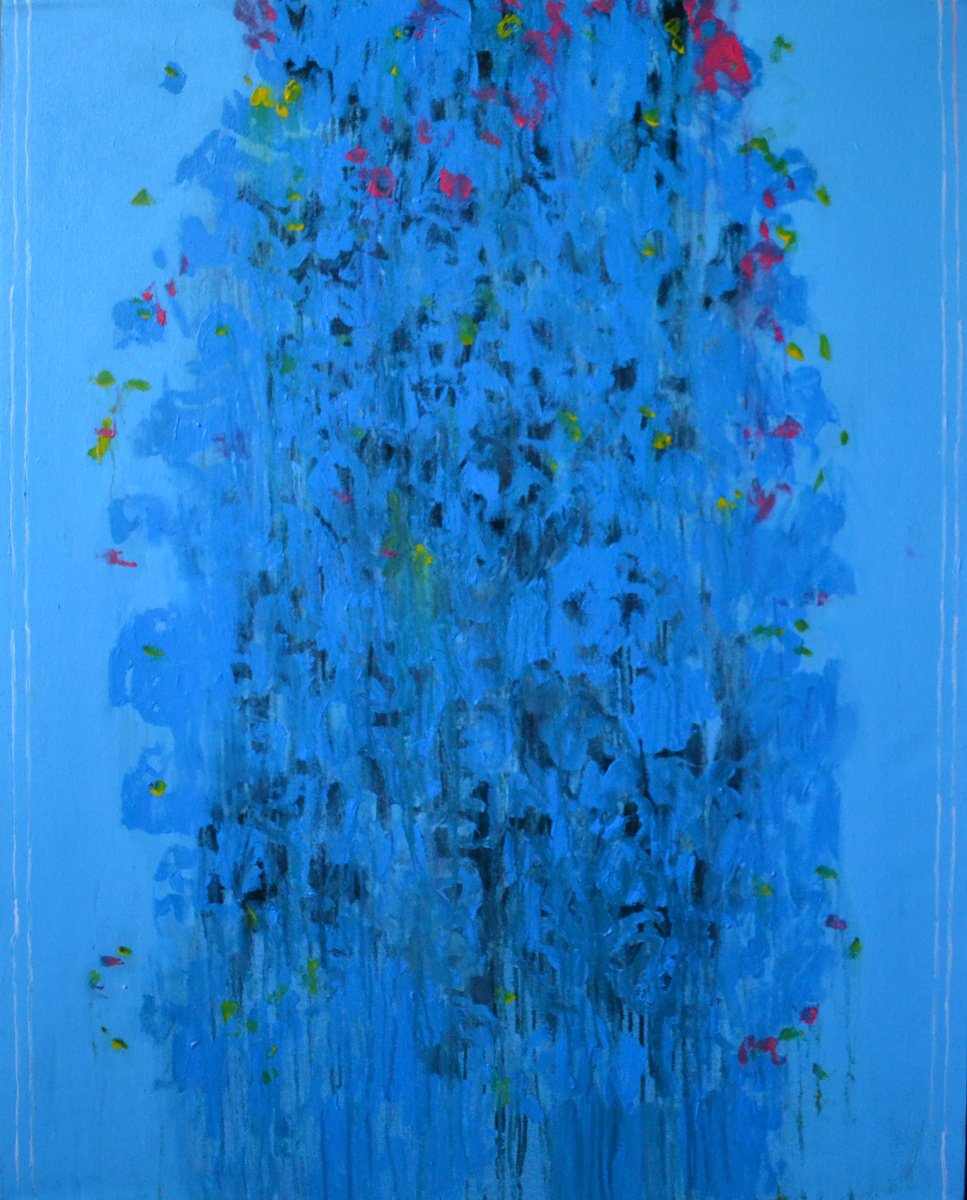 Abstract Landscape Acrylic Painting By Gela Mikava, 31 X 39, Abstract 5, Original Artwork