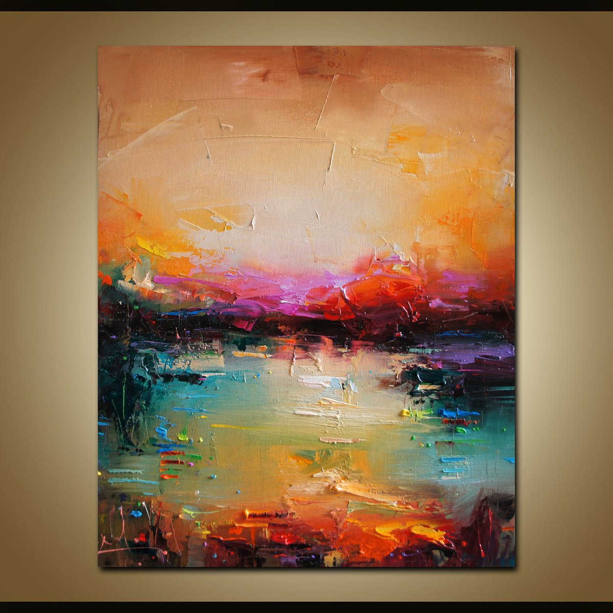 Expressive Landscape Oil Painting By Stanislav Lazarov, 16 X 20", Optimistic Day, Original Artwork