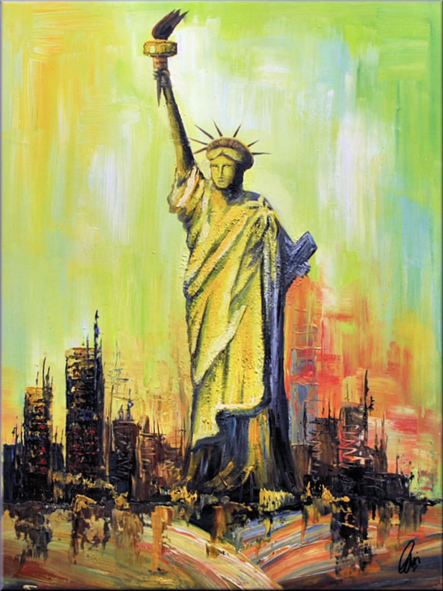 Liberty - Abstract - Acrylic Painting - Canvas Art- Rainbow Colors- Wall Art by Edelgard Schroer