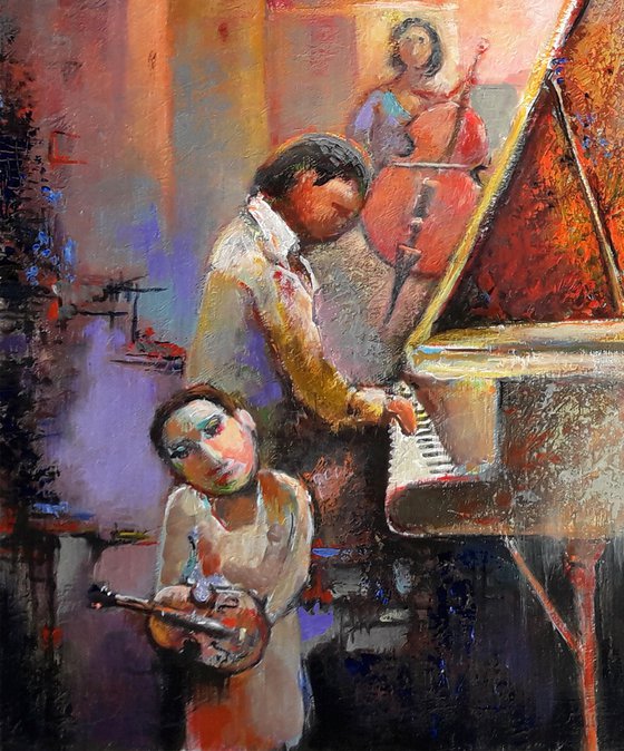 Moon sonata (80x60cm, oil/canvas, ready to hang)