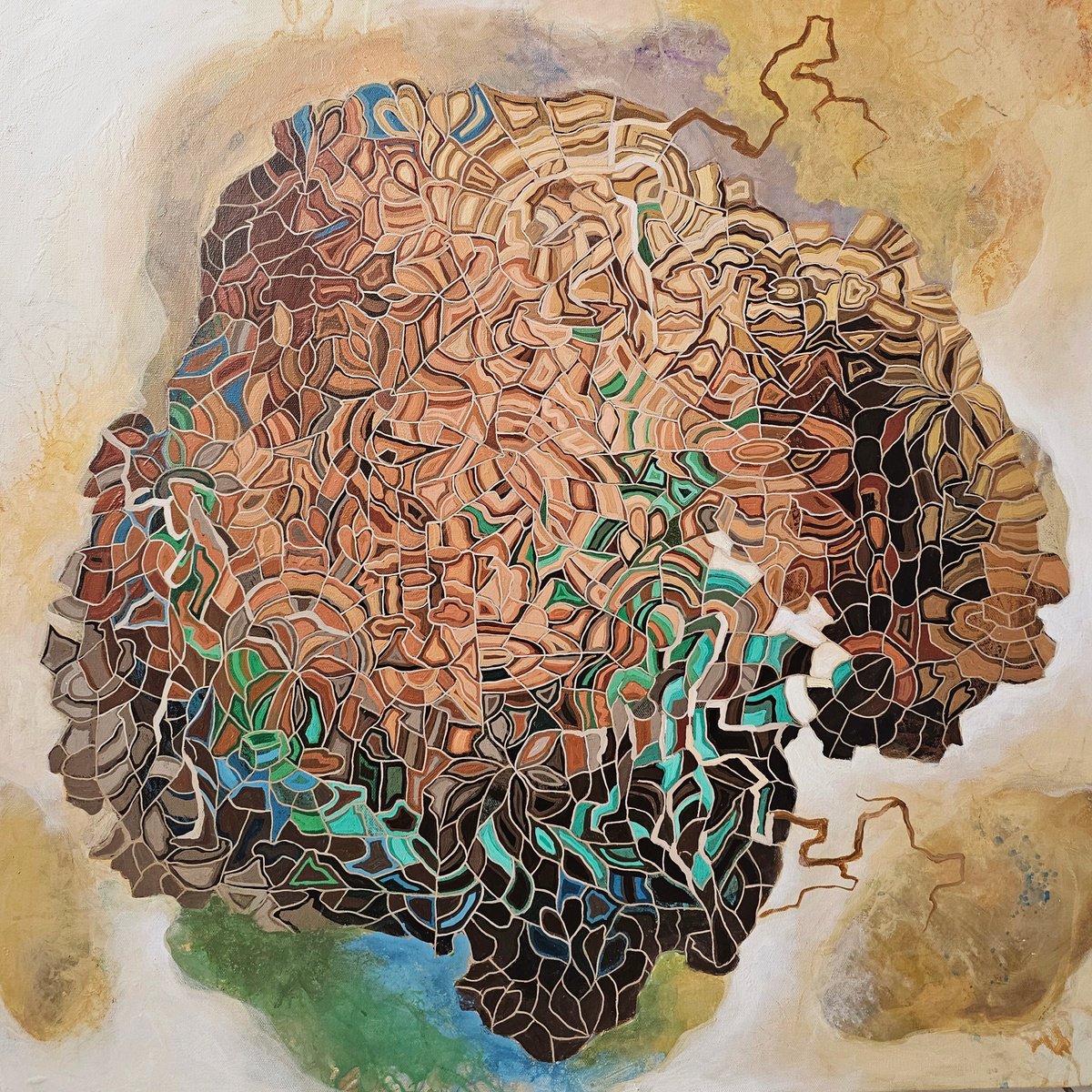 Abstract Acrylic Painting By Peggy Lee, 30 X 30", The Prayer #8, Original Artwork