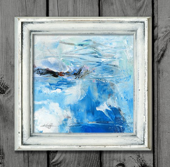 Serenity Abstraction 6 - Framed Abstract Painting by Kathy Morton Stanion