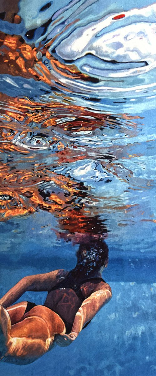Ignite - Large Swimming Painting by Abi Whitlock