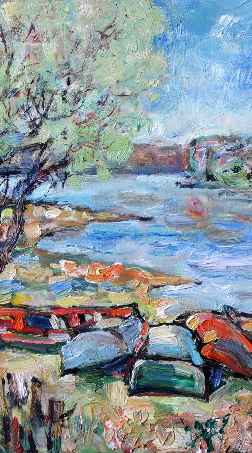 Boats and Spring by Nikifor Swiristuhin