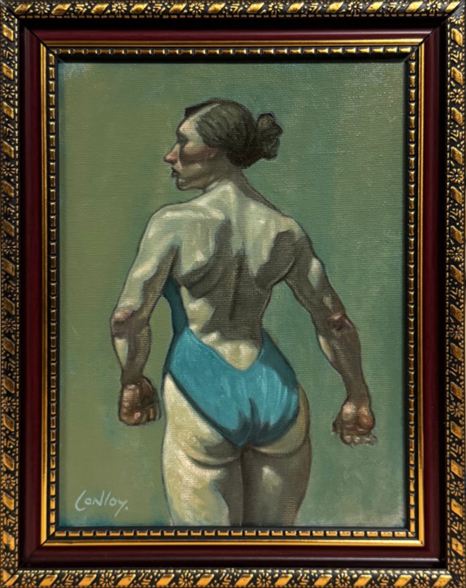 Expressive Portrait Oil Painting By Pete Conroy, 7 X 9", Tiny Dancer, Original Artwork