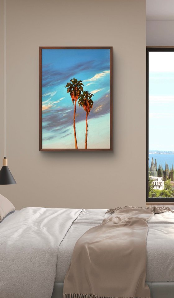 Palm trees at sunsets