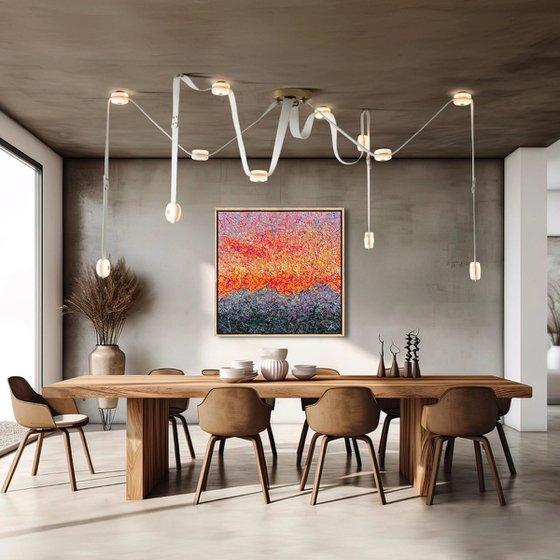 Velvet sunrise - diptych, framed