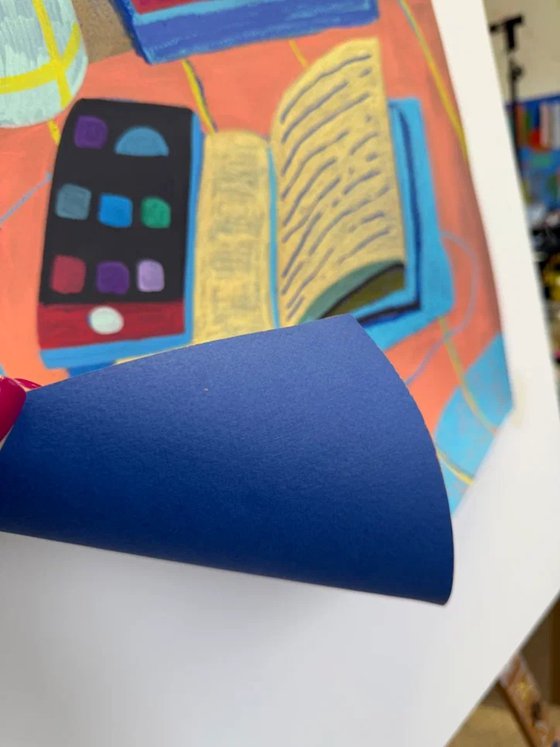 Quiet Desk in Blue Light