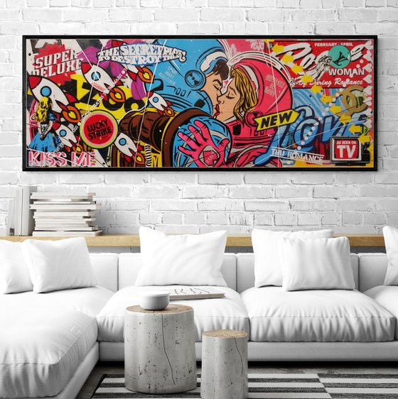 Secret Romance 160cm x 60cm Textured Urban Pop Art