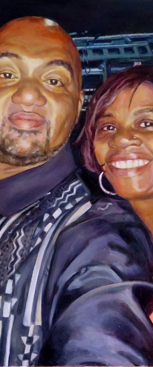 Commission Portraits of Ahmad and Wife by QI Debrah
