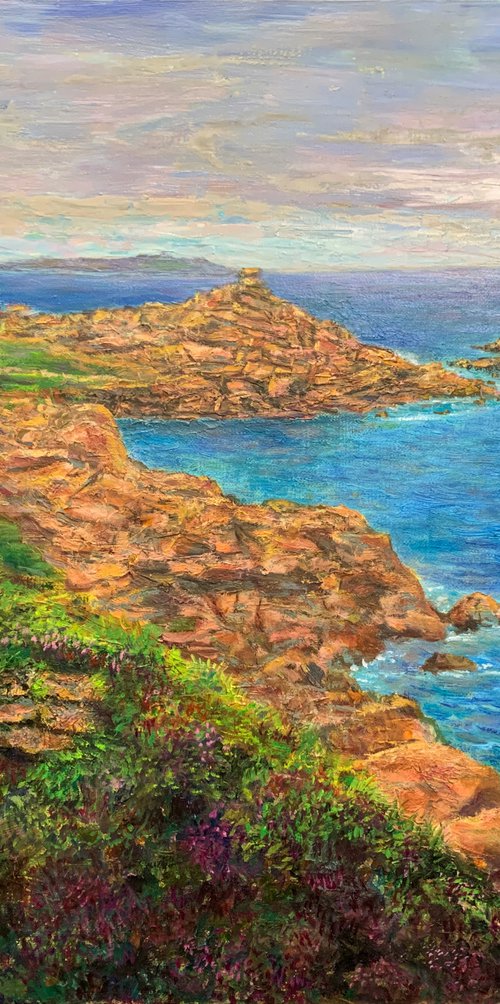 Breton landscape. Pink granite cliffs at Perros-Guirec by Albert Safiullin