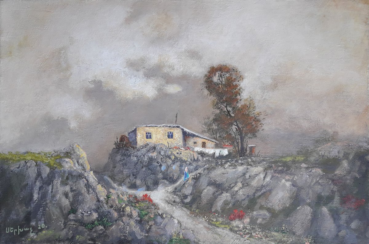 Cloudy day (60x40cm, oil painting, ready to hang) by Sergey Xachatryan