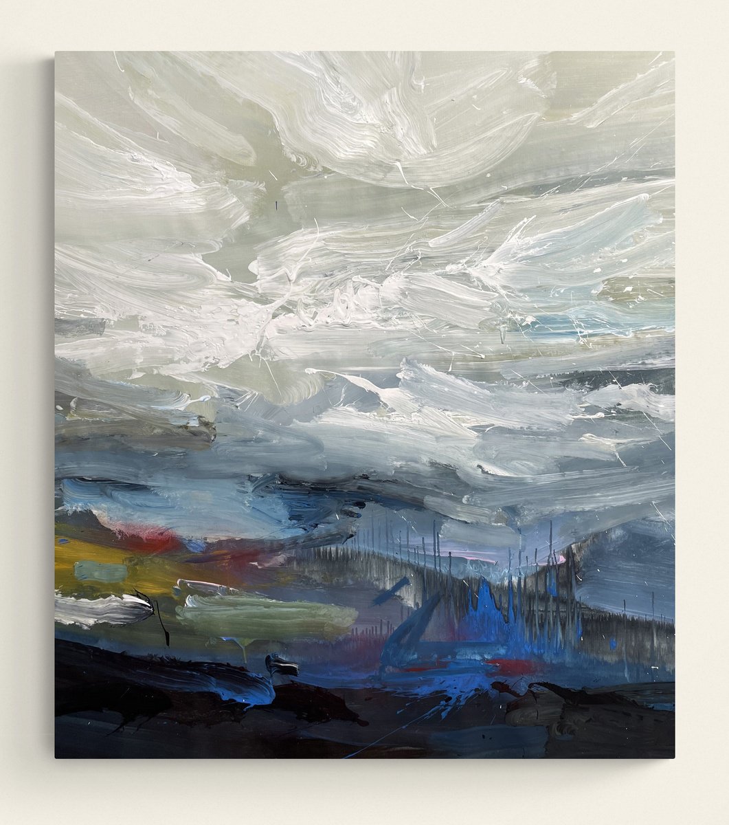 Abstract Acrylic Painting By Nazarii Medvid, 39 X 45", Depth Of Nature 208, Original Artwork