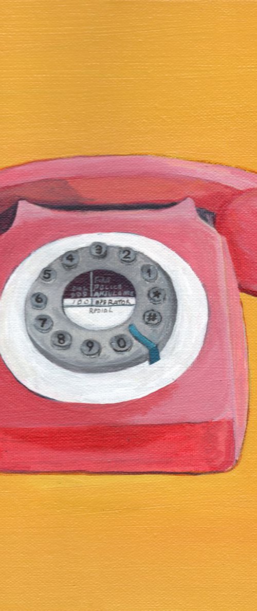 Red Telephone - Vintage Phone by Eleanore Ditchburn