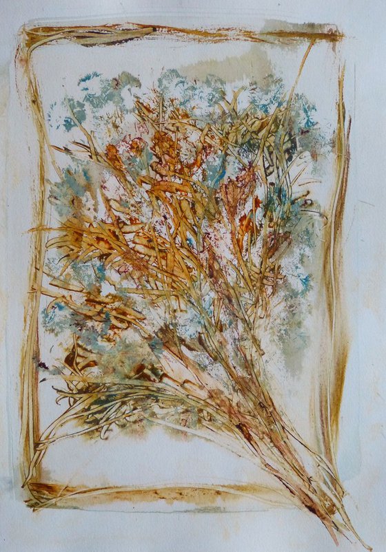 Garden Flowers 1, Acrylic on Paper 29x42 cm