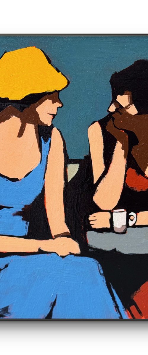 Woman in Yellow Hat - Original Painting Small by Daria Baklykova