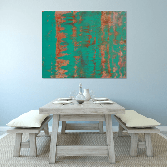 Aqua Turquoise Green Abstract One