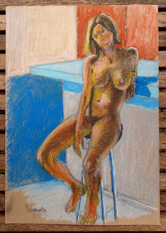Female Figure 1 Oil Pastel Sketch