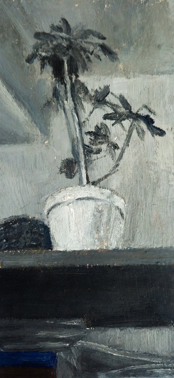 Crotons in Blue and Brown