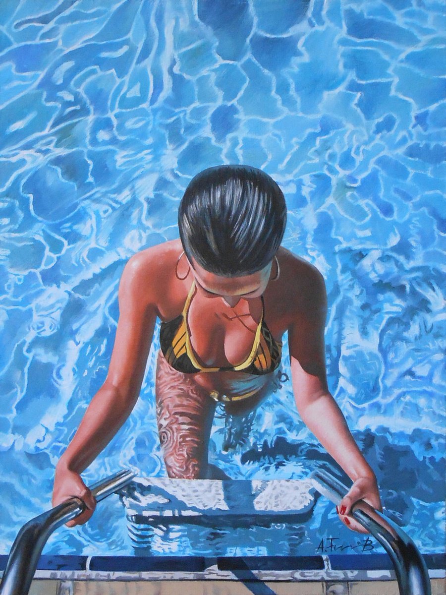 Photorealistic Landscape Oil Painting By Alexander Titorenkov, 12 X 16, Reflections Iii, Original Artwork