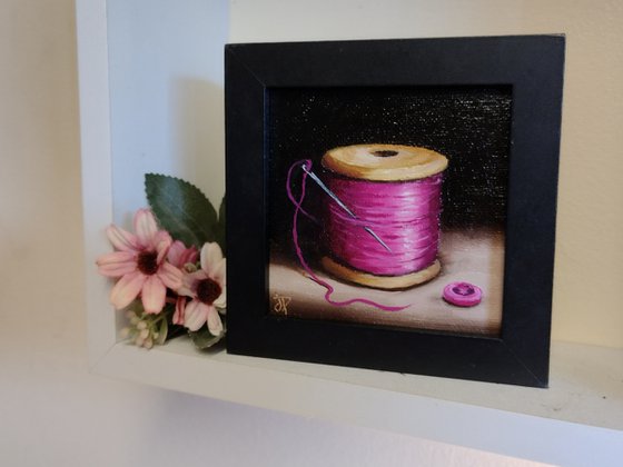 Little Pink cotton reel  still life