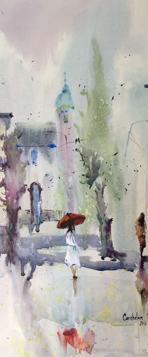 SOLD "Lady in white" by Iulia Carchelan