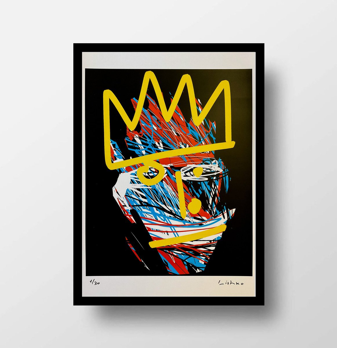 Expressive Portrait Giclee Print By V. Lishko, 8 X 12", Portrait, Original Artwork