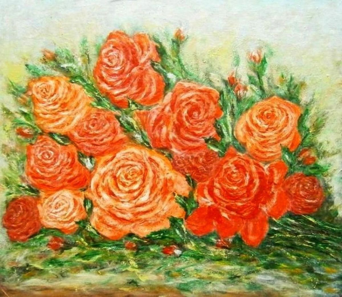 Still life with roses .. by Em�lia Urban�kov�