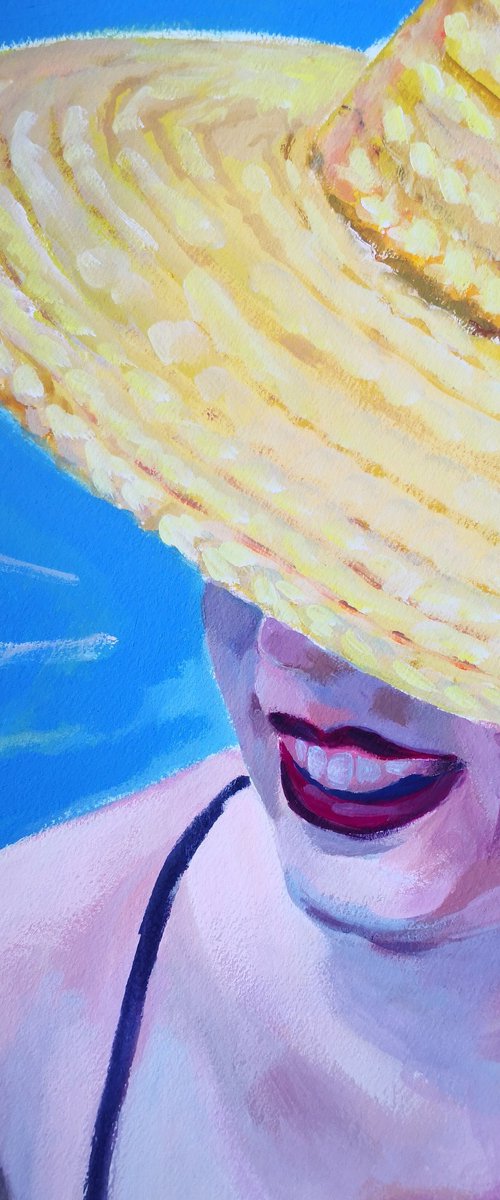 With my hat at the pool by Anyck Alvarez Kerloch