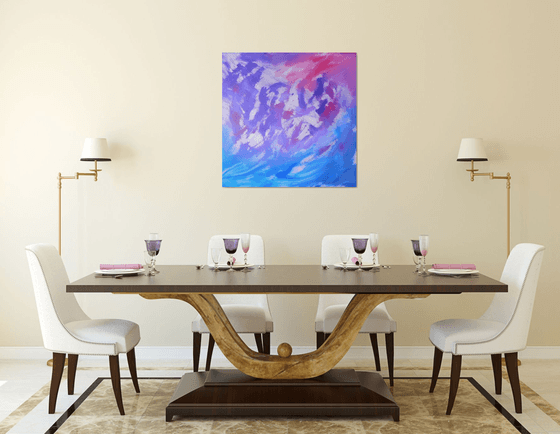 Essence, 80x80 cm, LARGE XL, Original abstract painting, acrylic on canvas