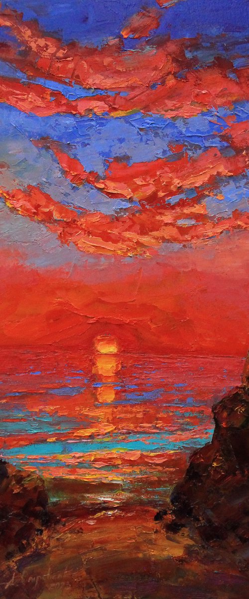 Bright sunset by Alisa Onipchenko-Cherniakovska