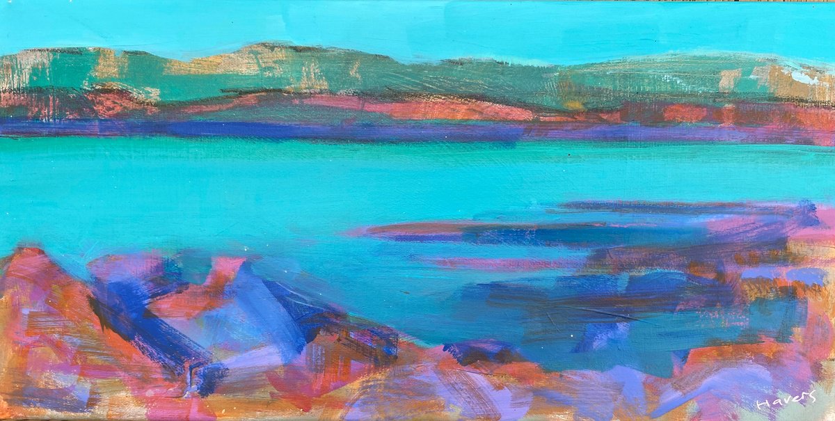  Tartan Shoreline By Chrissie Havers, 16 X 8, Artwork For Sale On Artfinder