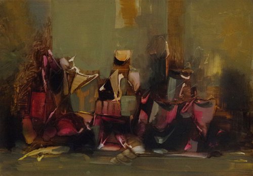 Abstract oil Painting, Figures, Modern oil painting, Original Handmade art, contemporary, Unique style, One of a Kind by Norayr Gevorgyan